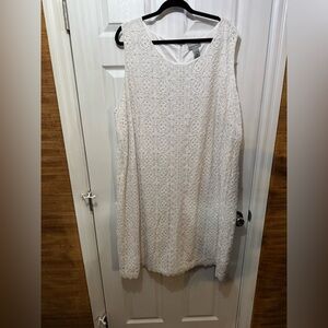 Catherines White Lace Sleeveless Mini Dress